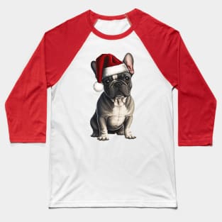 Santa French Bulldog Baseball T-Shirt